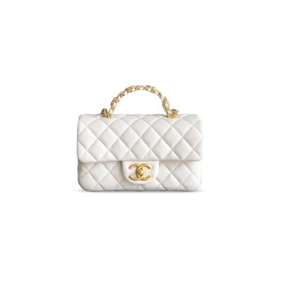 CHANEL SMALL FLAP BAG WITH TOP HANDLE GRAINED CALFSKIN AS5702 (22.5*13.5*6cm)